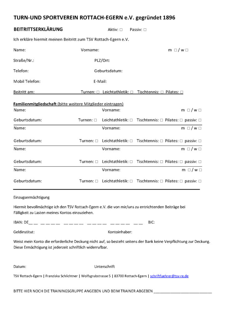Die Beitrittserklärung des TSV Rottach-Egern als PDF Download.